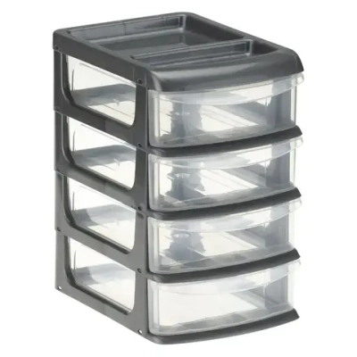 Бокс универсальный большой (4 секции) Графитовый (комплект 2 шт)