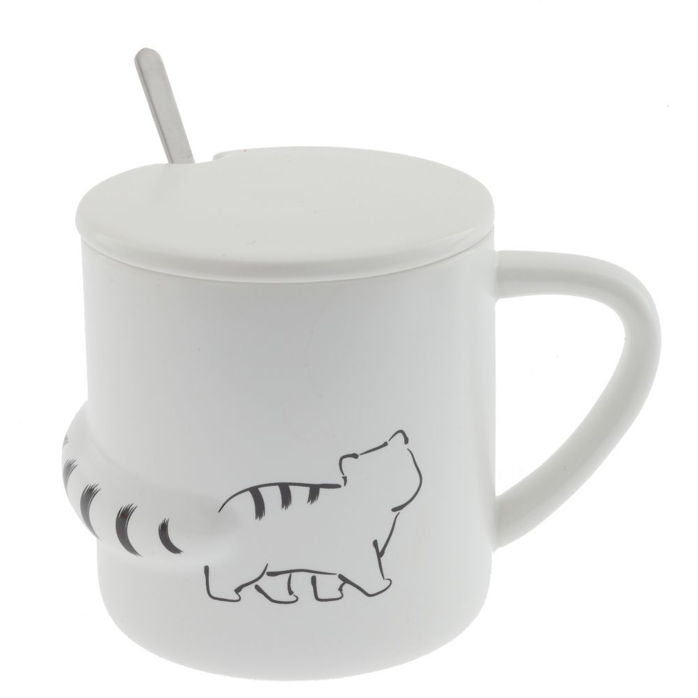 GAEM Кружка с крышкой и ложкой, 400 мл, L8,5 W12 H8 см, 4в.