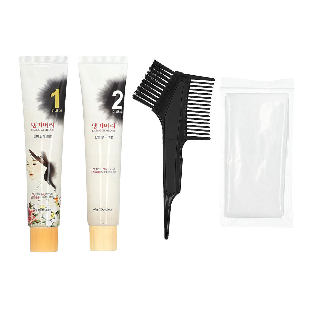 DAENG GI MEO RI, краска для волос с лекарственными травами, черный, 1 набор