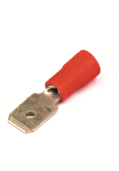 Наконечник плоский с изолир.фланцем (вилка) 0,25-1,5 кв.мм 6,3х0,8 мм (РПИ-П)