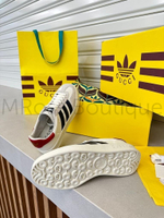 Женские белые кеды Gazelle adidas x Gucci