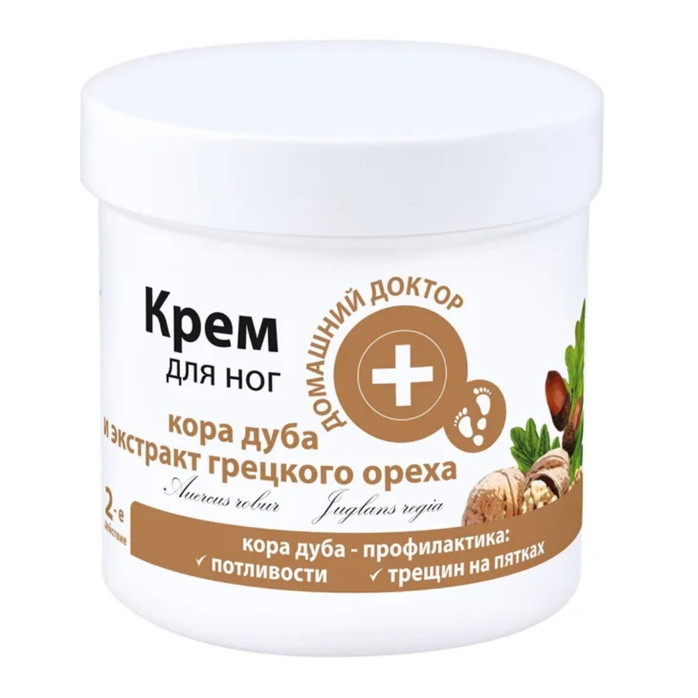 ДОМАШНИЙ ДОКТОР Крем д/ног Кора Дуба + Грецкий Орех 250мл (24484) /Эльфа