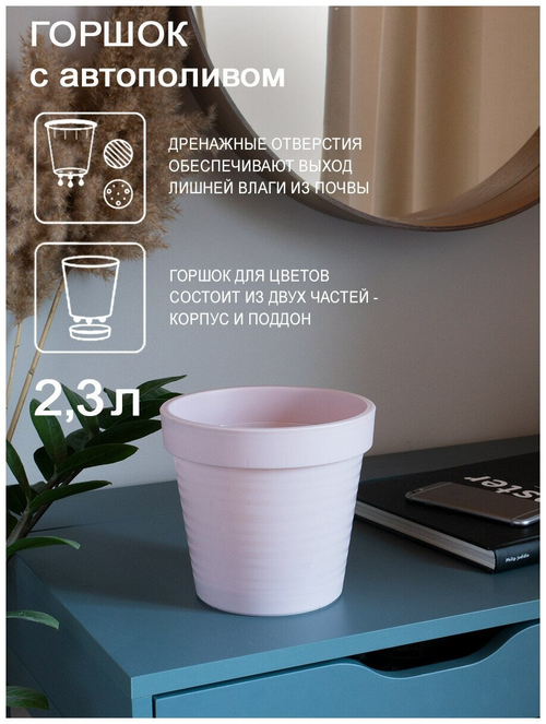 ГОРШОК Д/ЦВЕТОВ BARCELONA 2,3Л В АССОР-ТЕ