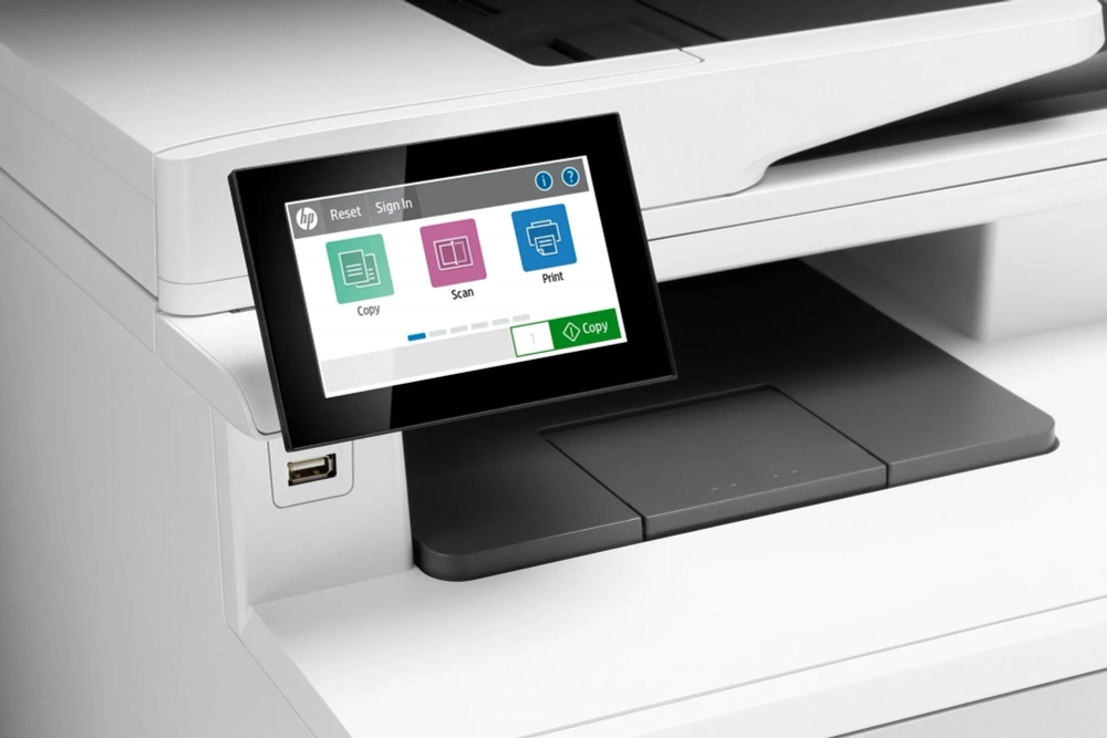 МФУ лазерный HP Color LaserJet Enterprise M480f (цветной, A4, принтер/копир/сканер/факс,1200dpi, 27ppm, 2Gb, DADF50, Duplex, Lan, USB ) (3QA55A)