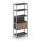 Shelf System Односекционный стеллаж пятиярусный с ящиками SN.STM-512 Антрацит/Дуб Табак/Металл Серый