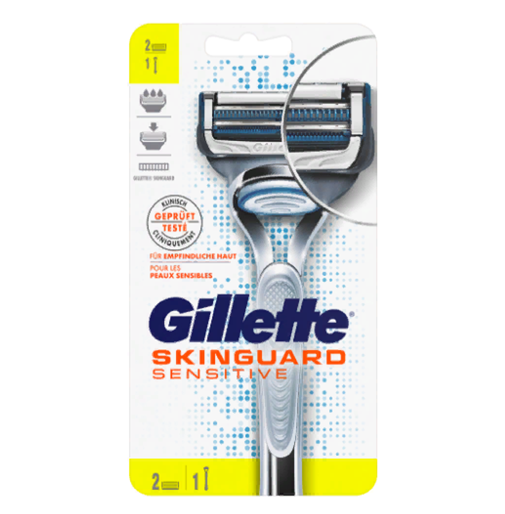 Gillette Станок бритвенный SkinGuard Sensitive, станок + 2 кассеты