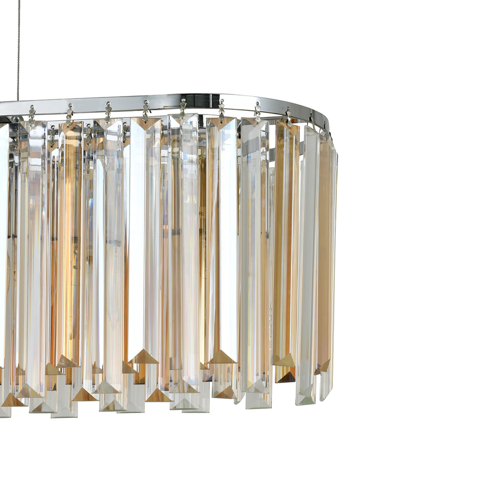 Подвесной светильник 5x40Вт E14, металл/хрусталь, хром