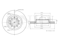 Диск тормозной передний UNIO BRD-20011
