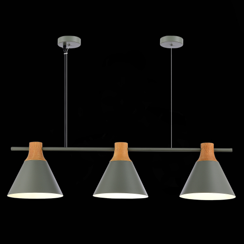 SLE125113-03 Светильник подвесной Серый/Серый, Светлое дерево E14 3*40W