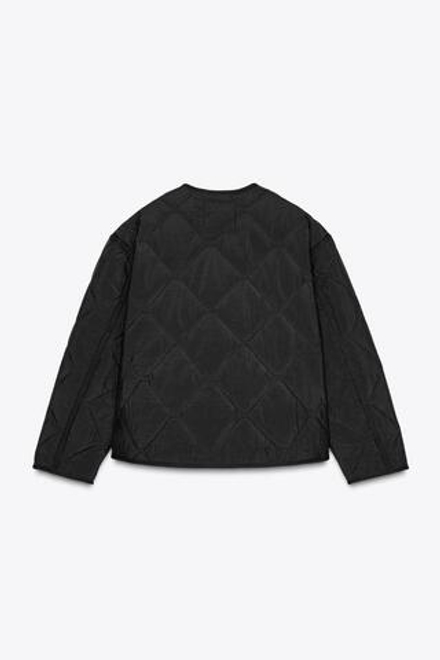 ZARA СТЕГАНАЯ КУРТКА WATER REPELLENT, ЧЕРНЫЙ