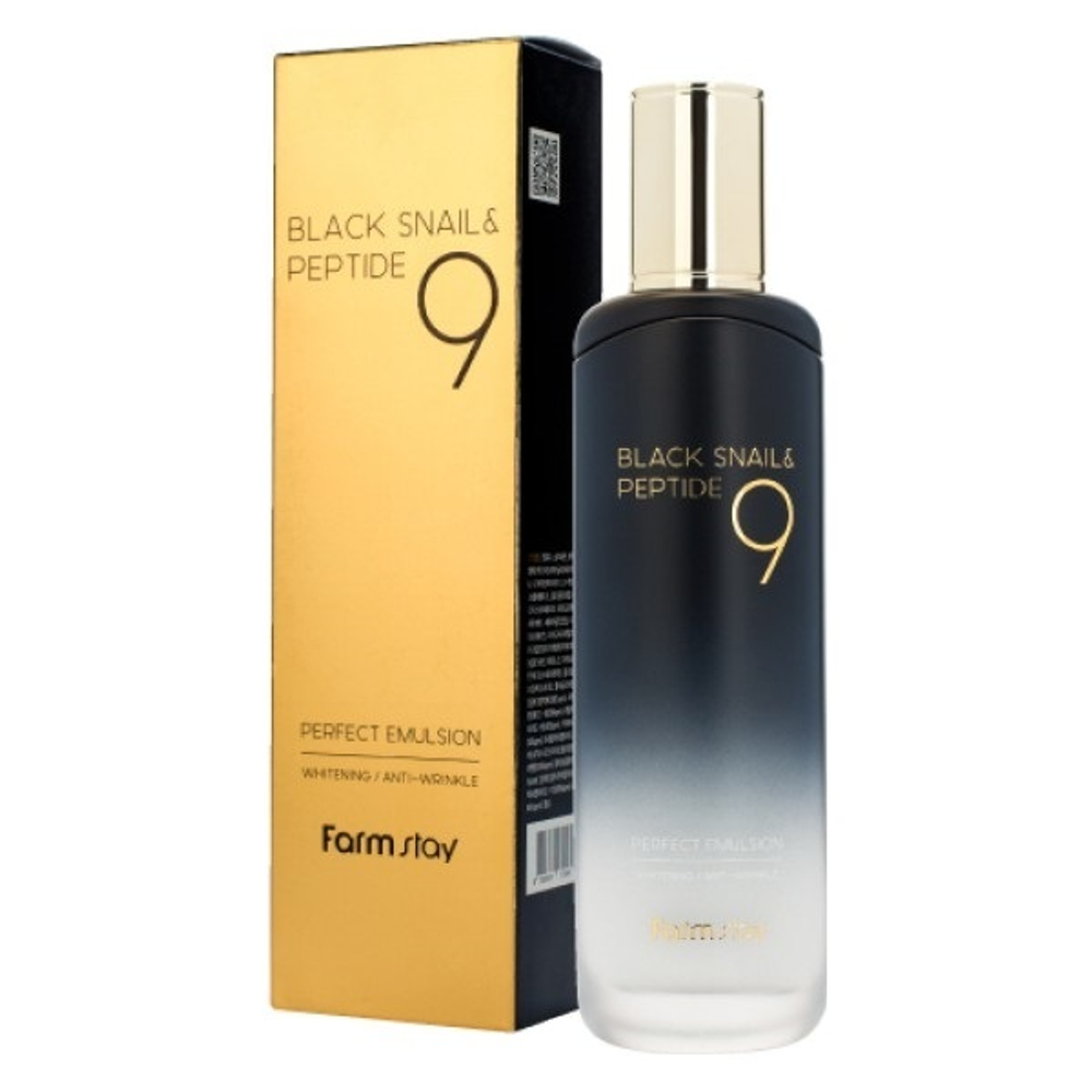 Эмульсия омолаживающая с комплексом из 9 пептидов FarmStay Black Snail & Peptide9 Perfect Emulsion