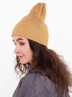 Шапка женская демисезонная , цвет бежевый, размер 52-56