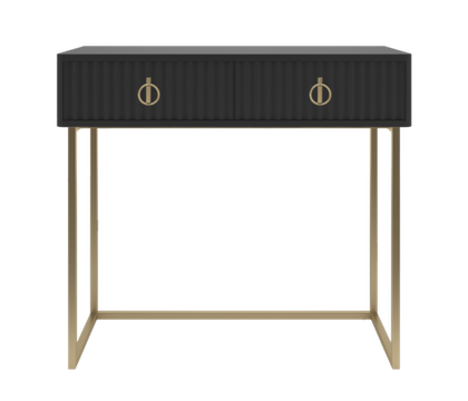 Туалетный столик консоль ROYAL 5111 эко (Черный-Золото-р.золото)