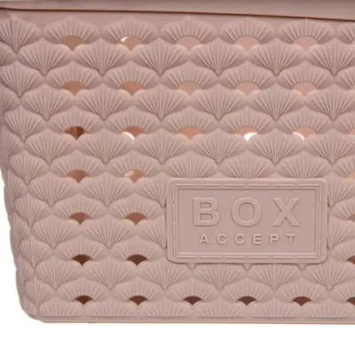 Корзина для хранения «АТЛАНТА», цвет пудрово-бежевый, 36*24*14,8см (лейбл Селфи)