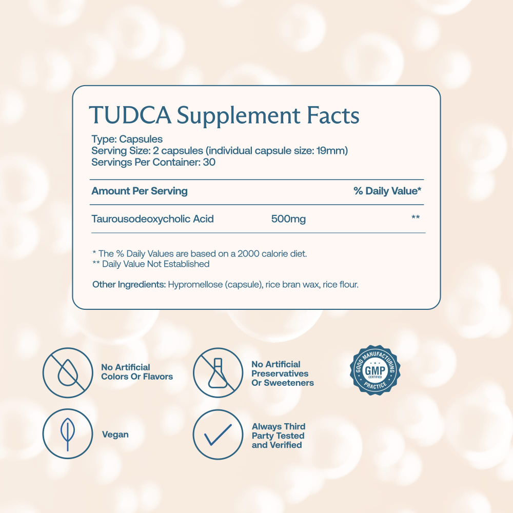BodyBio, TUDCA, 60 капсул (250 мг в 1 капсуле)