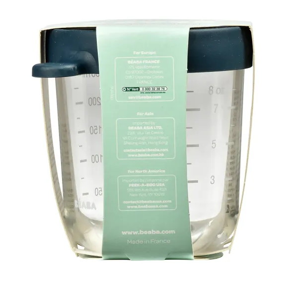 Стеклянный контейнер Beaba Glass Portion Jar 250 ml Dark Blue