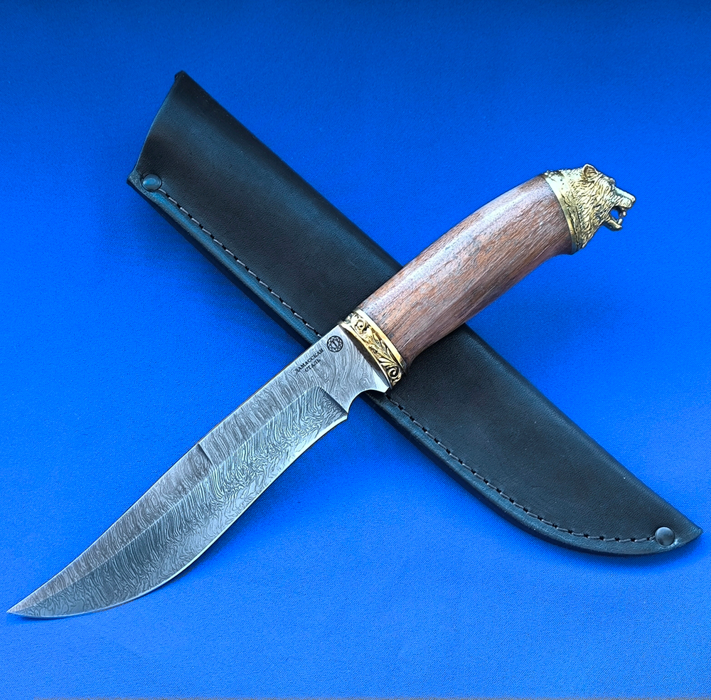 Нож ковка Князь Дамаск, латунное литьё