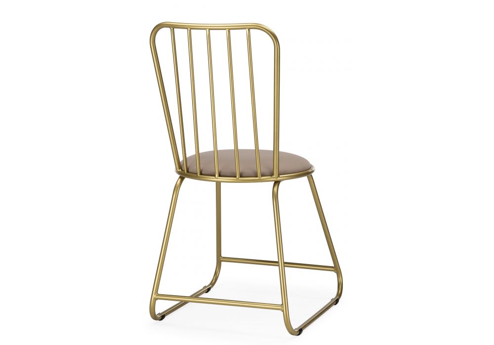 Стул на металлокаркасе Лирион бежевый велюр / золото