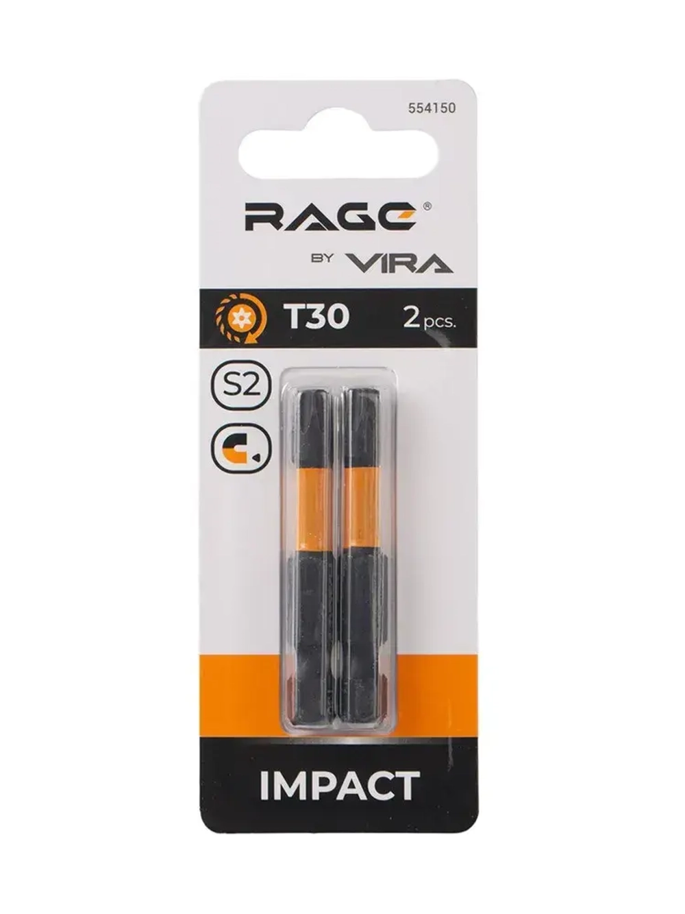 Набор бит торсионных IMPACT 2 шт TORX T30 S2 х 50 мм RAGE by VIRA