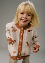 Кардиган вязаный (лошадки)