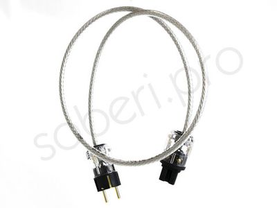 Силовой кабель питания 3х1.5+1.0 экранированный для аудиотехники, длина 1.1 метр