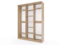 Шкаф купе Модерн 2076х450 3-х дверный 3-х секционный зеркало ясень