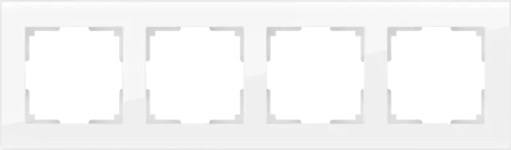 Рамка на 4 поста Favorit (белый, стекло) WL01-Frame-04
