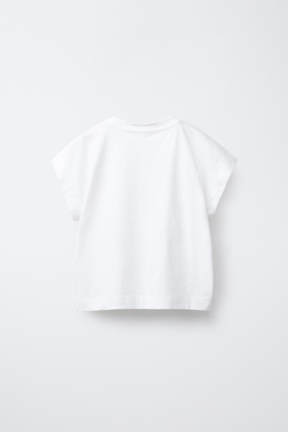 ZARA ОДНОТОННАЯ ФУТБОЛКА С ХЛЯСТИКОМ, БЕЛЫЙ