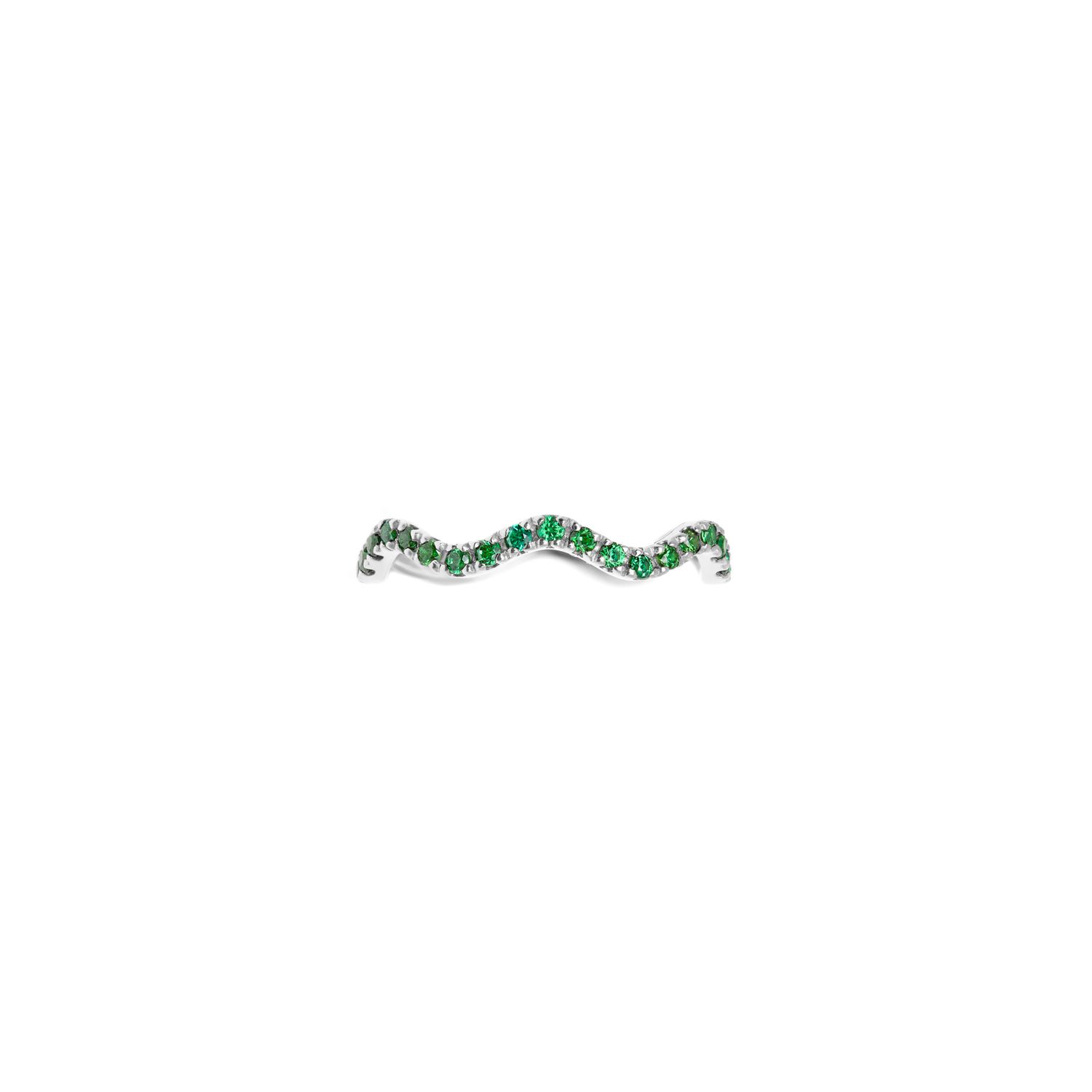 Кольцо Wave Pave Ring – Silver Green