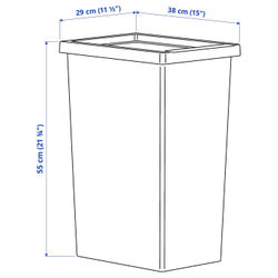 IKEA FILUR  (ИКЕА ФИЛУР)  -  Пластиковая корзина с крышкой, белая, 42 л
