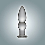 Фигурная анальная втулка из стекла - 11 см. (Цвет: прозрачный)