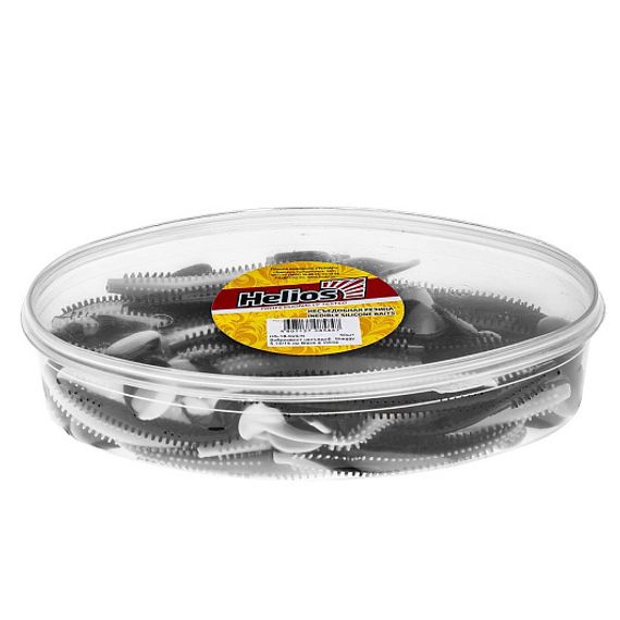 Виброхвост несъедоб. Shaggy 5,12/13 см Black &amp; White 50шт. (HS-18-023-N) Helios