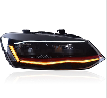 Передние фары Фольксваген Поло 2010-2019 V12 type GTI [Комплект Л+П; GTI type; яркие ходовые огни; светодиодные; БИ LED линза; динамичный поворотник]