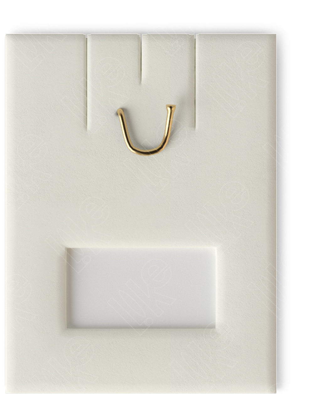 Вкладыш 08/наклонный/для серег/подвески/2 прорези/крючок/окошко для бирки/прорезь для нитки