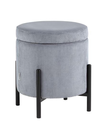 Пуф Дали с ящиком велюр серый