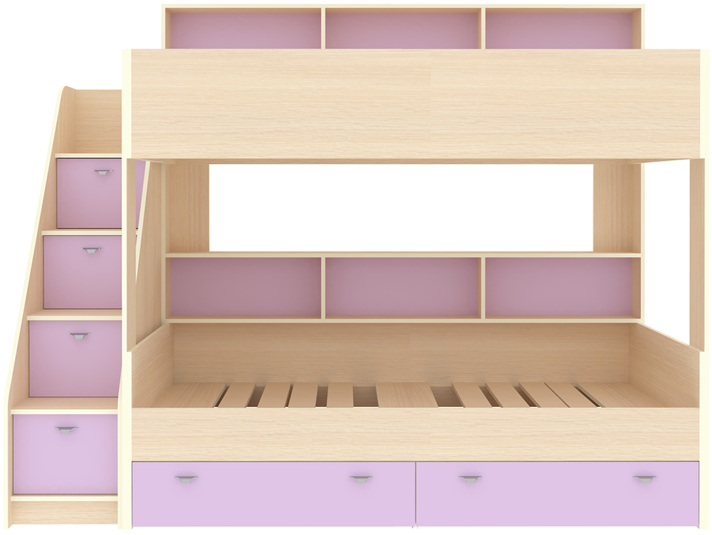 Двухъярусная кровать КарИВи Голден Кидс 10  Дуб Молочный Ирис