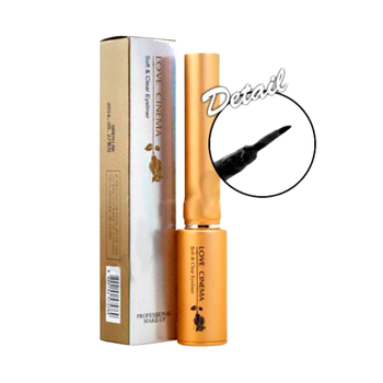 Подводка для век жидкая с кисточкой Love cinema Soft&Clear eyeliner цвет черный (gold) 7 мл