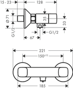 Смеситель для душа с двумя рукоятками Hansgrohe 71263000 Logis