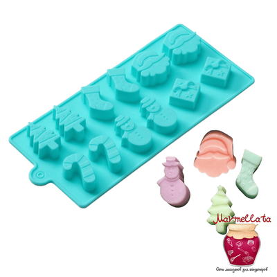 Форма для льда и кондитерских изделий "Новый год", 21*10,5 см, 12 ячеек