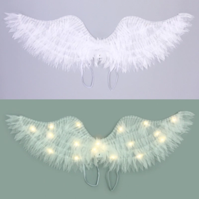 Крылья карнавальные «Яркий полёт» 63*21 см, Белый с т.белой подсветкой