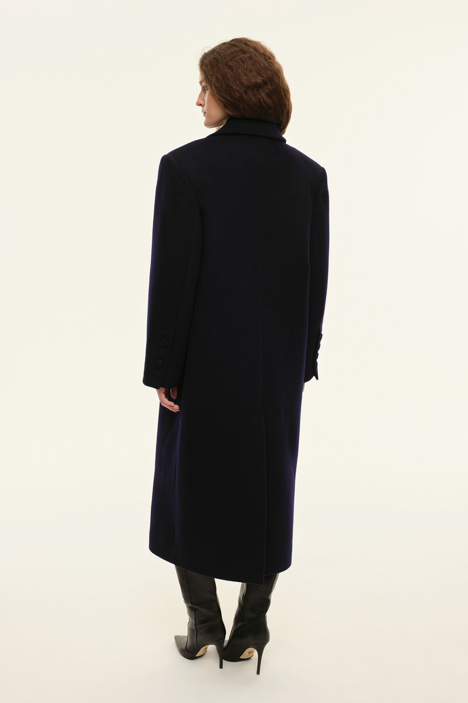 Пальто прямого кроя (((Choux Base))), темно-синее