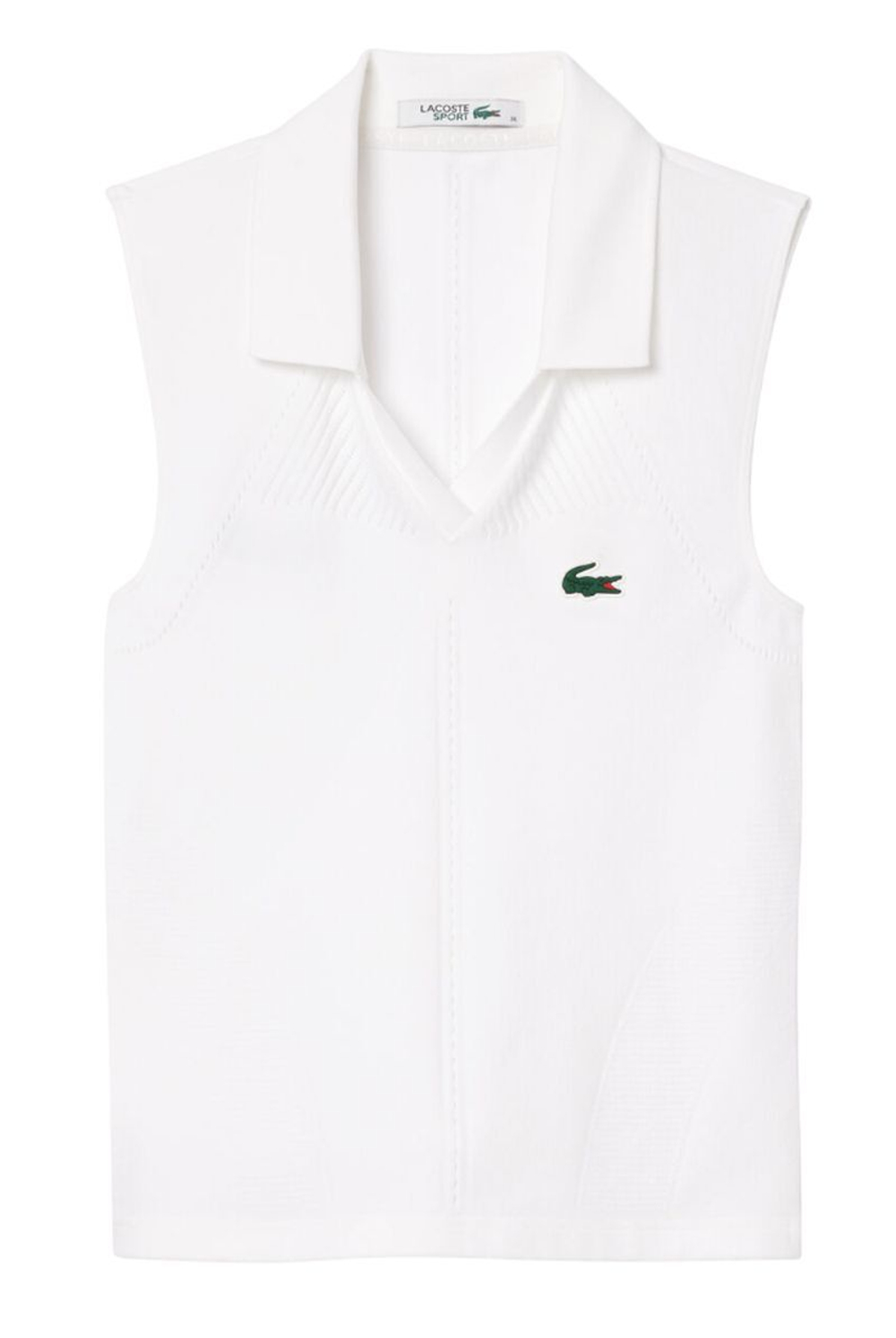 Женское поло Lacoste Women's Sleeveless Stretch Knit Tennis - белый