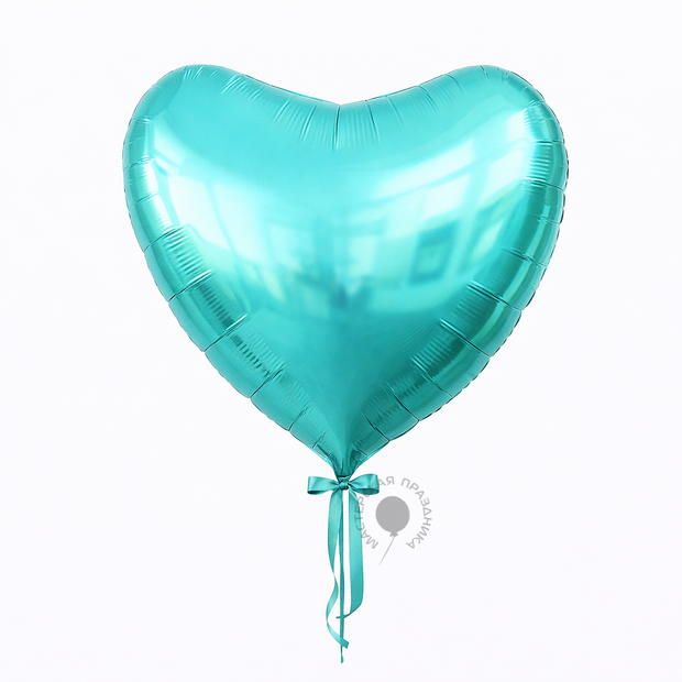 G Шар 36" / 91 см сердце Металлик Бирюзовый / Tiffany (БГ-150)