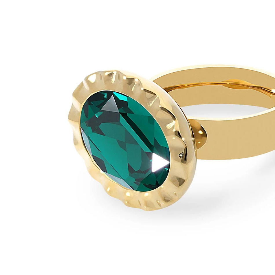 Кольцо Qudo TIVOLA UNICA big (G/P) Emerald 56 686945