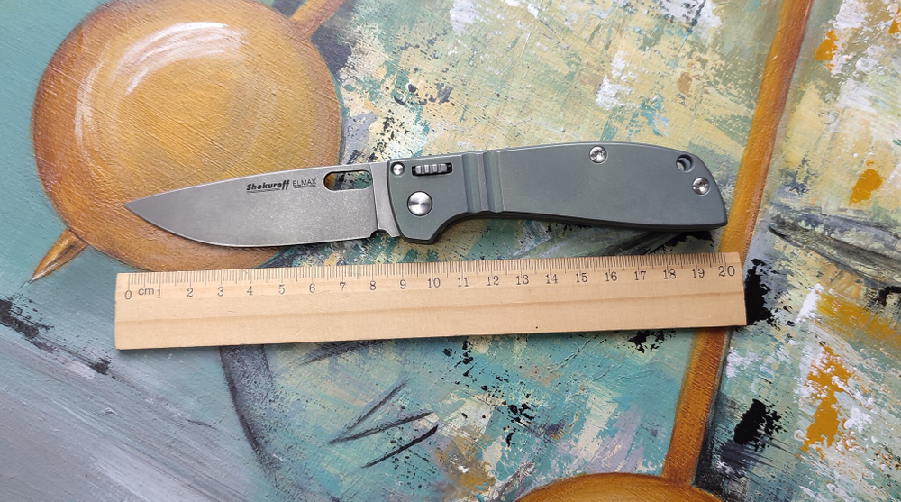 Складной нож Shokuroff knives M2101-90 мм ELMAX изумруд (шок лок)