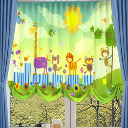 Дизайн штор "Поезд со зверятами"