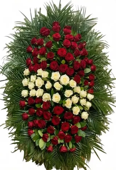 Траурный венок из живых цветов №26