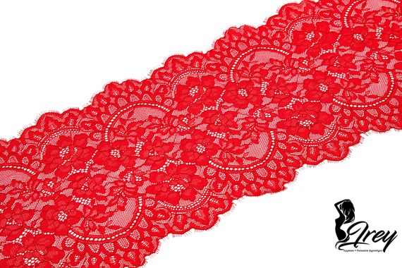 03-275 Кружево эластичные реснички 23 см, красный 100
