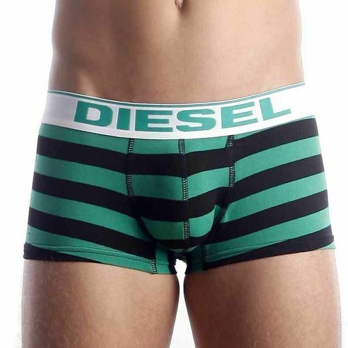 Мужские трусы боксеры зеленые в черную полоску Diesel Green Stripe