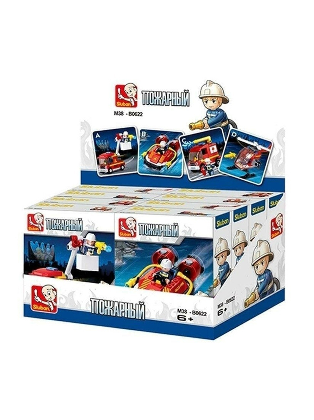 Конструктор блочный Слубан Пожарная охрана, в ассорт. коробка M38-B0622
